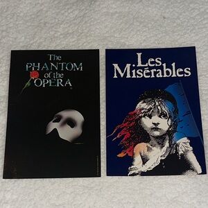 The Phantom of the Opera Les Misérables Poster Large Postcard Broadway Musical